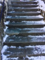 Ice on the stairs